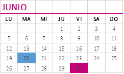 Calendario junio 2017 obligaciones